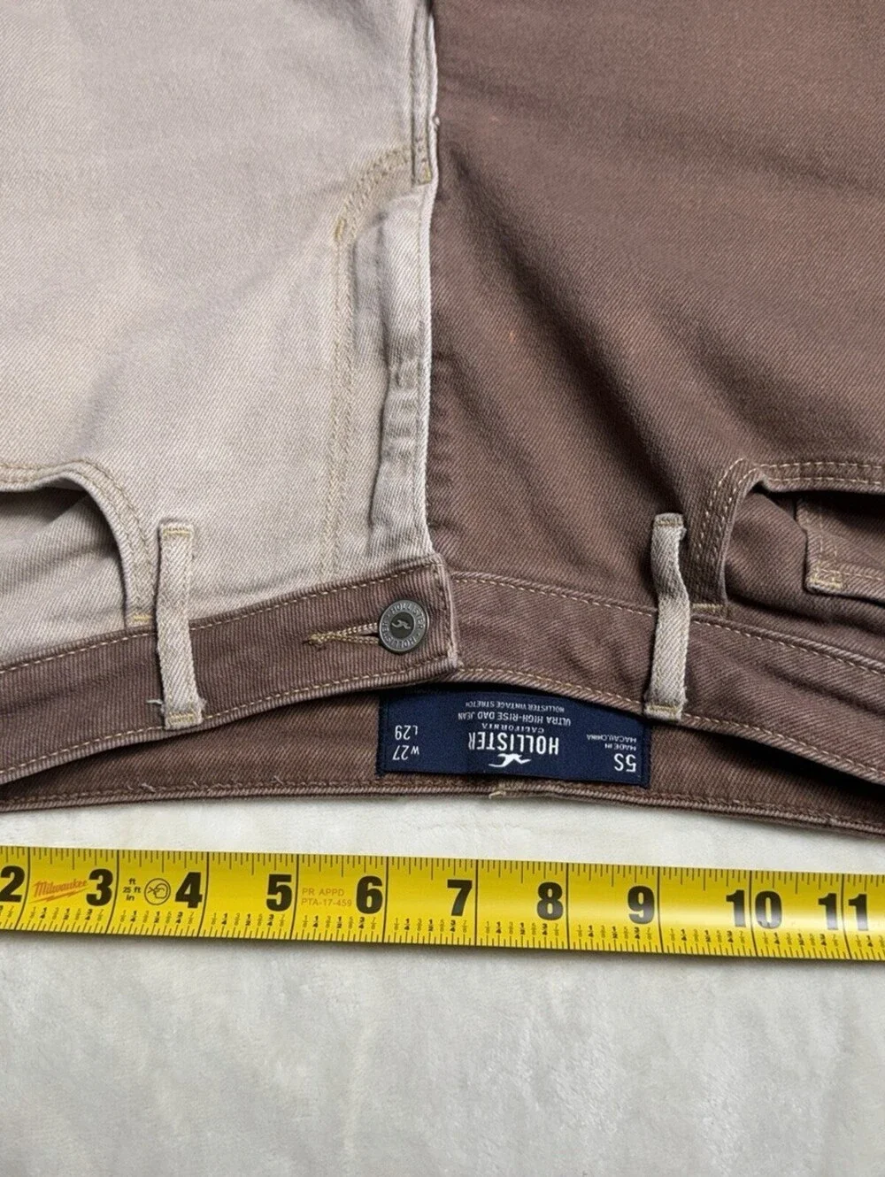 Hollister Colorblock Patchwork Jeans Womens 5S W27 L29 Ultra High Rise Dad Brown